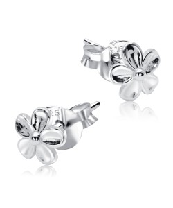 Flowers Shaped Silver Ear Stud STS-5537